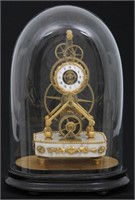 French Silk Tread Pinwheel Skeleton Clock