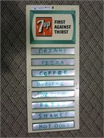 7UP MENU BOARD  BACK SIGN VERY COOL