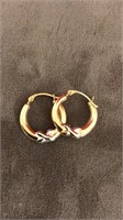 three pairs of 10k hoop earrings
