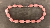 Rose Quartz stone necklace