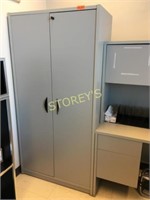 Grey 2 Door Storage Cabinet w/ Key