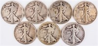 Coin 7 Walking Liberty Half Dollars 1917-1943