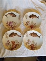 4pcs of Limoges fish plates ca 1930/40's