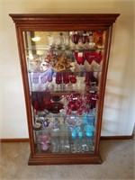 Impressive Walnut glass display cabinet only