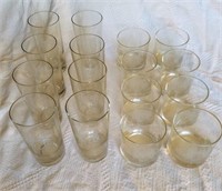 16pcs of engraved York Crest glasses