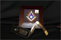 2pc Masonic Box & "CAT" Knife w/ sheath