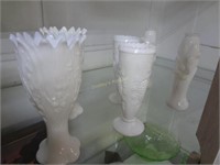 3 Pairs Of 7" Milk Glass Vases 3 Pairs Of 7" Milk