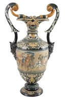 Antique French Majolica Amphora vase - Pictorial