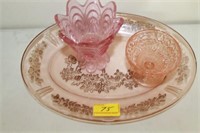 3 PINK DISHES