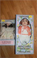 2 CATHY COLLECTION PORCELAIN DOLLS IN BOX