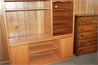OAK ENTERTAINMENT CENTER AND CHEST OF DRAWERS