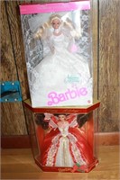 WEDDING FANTASY BARBIE AND 1997 HOLIDAY BARBIE IN