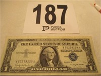 1957B Silver Certificate One Dollar Bill