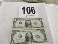 Two 1963 Dollar Bills (Nice)