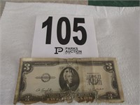 Vintage Made Three Dollar Bill