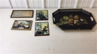 Pictures metal serving tray
