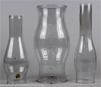 (3) Oil / Kerosene Lamp Glass Chimneys