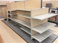 16FT RETAIL SHELVING DOUBLESIDED WITH END CAPS
