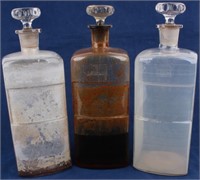 Vintage Large Apothecary Pharmacy Glass Bottles