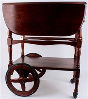 Vintage Dark Walnut Tea Cart