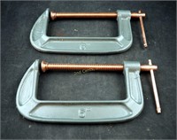 2 New 6" Shallow Industrial C Clamps