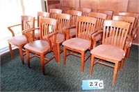 Wooden Arm Chairs w/Cushion Seats
