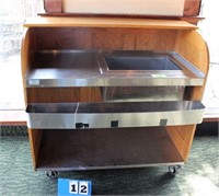 Rolling Bar, Wood & Stainless Steel