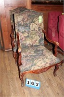 High Back Upholstered Chairs, Flower Pattern
