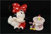 Minnie Mouse Cookie Jar & Birthday Candy Dish