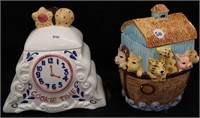 China Clock & Noah's Ark Cookie Jars