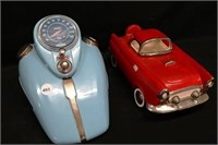 Car and Harley Davidson Cookie Jars