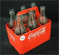 6 Pack of Coca-Cola Bottles w/Plastic Carrier