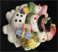 Fitz & Floyd Snowman Family Cookie Jar