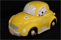 Yellow Car w/Dog in Window Cookie Jar