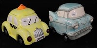 Yellow Taxi & 57 Chevy Wheelie Cookie Jars