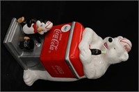 Coca-Cola Polar Bear w/Penguin Cookie Jar