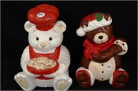 Holiday Bear & Baker Cookie Jars