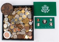 Loose Collection Foreign Coins Tokens & Novelty