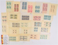 Stamps 25 Plate Blocks 5¢ 100 Stamps 1960's