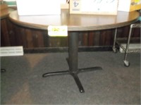 (2) Round Restaurant Tables with metal bases