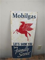 MOBIL GAS FRIENDLY SERVICE SIGN 36"X16"