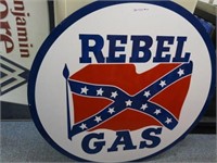 REBEL GAS 42" HAND PAINTED METAL SIGN NEW STOCK