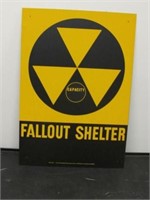 NOS 1962 FALL OUT SHELTER SIGN MINT 14"X 20"