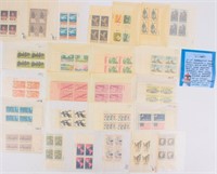 Stamps 25 Plate Blocks 6¢ 100 Stamps 1968-1970