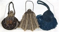 3 Fancy antique beaded purses