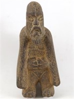 Rare Olmec standing graystone Jaguar man