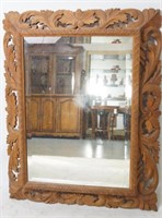 Wood carved  beveled mirror