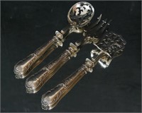 3 Fine Antique French Sterling silver serving pcs.
