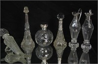 Six  Antique Crystal and sterling vessels