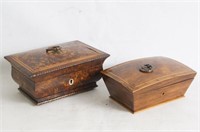Antique Regency rosewood box & French burlwood box